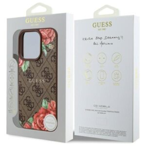 Guess GUHMP16LP4ROPEMCW Apple iPhone 16 Pro 6.3" rudos spalvos kietas dėklas 4G Flowers Print MagSafe - Image 8