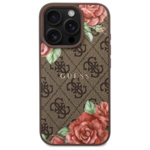 Guess GUHMP16XP4ROPEMCW Apple iPhone 16 Pro Max 6.9" rudos spalvos kietas dėklas 4G Flowers Print MagSafe - Image 3