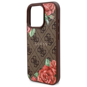 Guess GUHMP16XP4ROPEMCW Apple iPhone 16 Pro Max 6.9" rudos spalvos kietas dėklas 4G Flowers Print MagSafe - Image 6