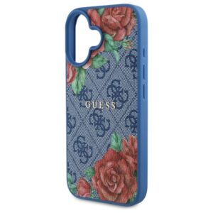 Guess GUHMP16SP4ROPEMCB Apple iPhone 16 6.1" blue kietas dėklas 4G Flowers Print MagSafe - Image 6