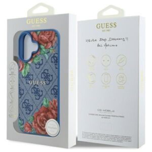 Guess GUHMP16SP4ROPEMCB Apple iPhone 16 6.1" blue kietas dėklas 4G Flowers Print MagSafe - Image 8