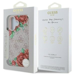Guess GUHMP16SP4ROPEMCP Apple iPhone 16 6.1" rožinės spalvos kietas dėklas 4G Flowers Print MagSafe - Image 8
