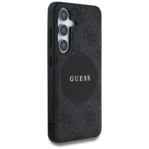 Dėklas Guess 4G Round Patch Classic Logo MagSafe to Samsung Galaxy S25 juodos spalvos - Image 4