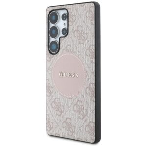 Dėklas Guess 4G Round Patch Classic Logo MagSafe to Samsung Galaxy S25 Ultra rožinės spalvos - Image 2