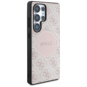Dėklas Guess 4G Round Patch Classic Logo MagSafe to Samsung Galaxy S25 Ultra rožinės spalvos - Image 4