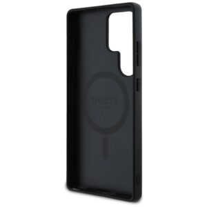 Guess Leather 4G Flowers Print Metal Classic Logo MagSafe Dėklas Samsung Galaxy S25 Ultra rožinės spalvos - Image 7
