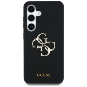 Dėklas Guess Silicone Big 4G Logo Bottom Script Samsung Galaxy S25 juodos spalvos - Image 3