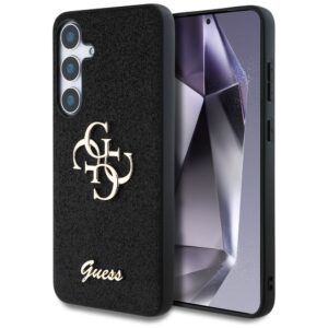 Dėklas Guess Fixed Glitter Big 4G Metal Logo to Samsung Galaxy S25+ juodos spalvos