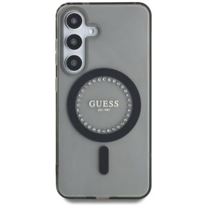 Dėklas Guess Rhinestones Printed Classic Logo MagSafe Samsung Galaxy S25 juodos spalvos - Image 3