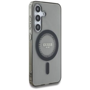 Dėklas Guess Rhinestones Printed Classic Logo MagSafe Samsung Galaxy S25 juodos spalvos - Image 4