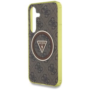 Dėklas Guess 4G Glitter Triangle Buttons MagSafe Samsung Galaxy S25 rudos spalvos - Image 6
