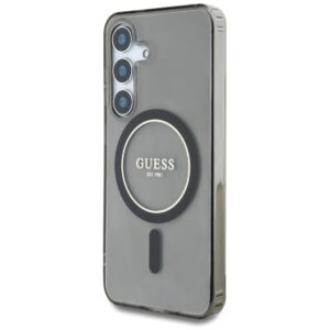 Dėklas Guess Glitter Circle Classic Logo MagSafe Samsung Galaxy S25 juodos spalvos - Image 2