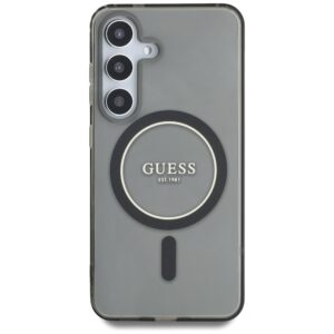 Dėklas Guess Glitter Circle Classic Logo MagSafe Samsung Galaxy S25 juodos spalvos - Image 3