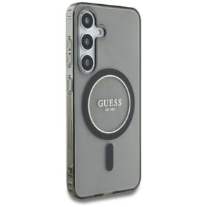 Dėklas Guess Glitter Circle Classic Logo MagSafe Samsung Galaxy S25 juodos spalvos - Image 4