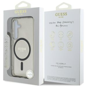 Dėklas Guess Glitter Circle Classic Logo MagSafe Samsung Galaxy S25 juodos spalvos - Image 8