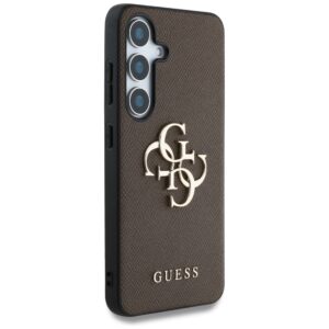 Dėklas Guess Grained Big 4G Logo Small Classic Logo to Samsung Galaxy S25 Plus rudos spalvos - Image 4