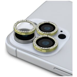 2-in-1 set Guess BP Rhinestone screen and camera lens glass skirtas Apple iPhone 16 Pro Max gold - Image 2