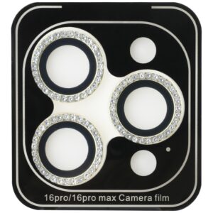 2-in-1 set Guess BP Rhinestone screen and camera lens glass skirtas Apple iPhone 16 Pro Max gold - Image 3