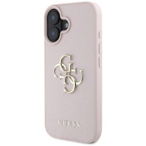 Dėklas Guess Grained Big 4G Logo Small Classic Logo Apple iPhone 16 rožinės spalvos - Image 2