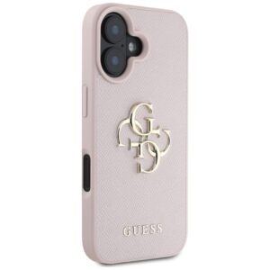 Dėklas Guess Grained Big 4G Logo Small Classic Logo Apple iPhone 16 rožinės spalvos - Image 4