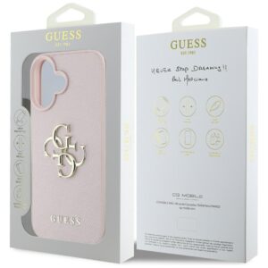 Dėklas Guess Grained Big 4G Logo Small Classic Logo Apple iPhone 16 rožinės spalvos - Image 8