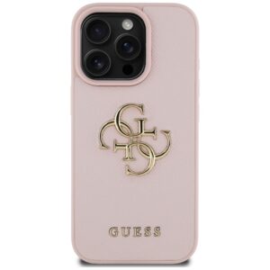 Dėklas Guess Grained Big 4G Logo Small Classic Logo Apple iPhone 16 Pro rožinės spalvos - Image 3