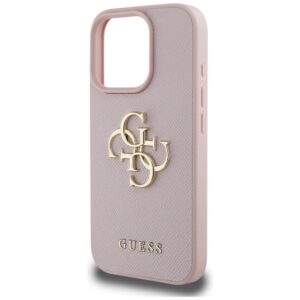 Dėklas Guess Grained Big 4G Logo Small Classic Logo Apple iPhone 16 Pro rožinės spalvos - Image 6