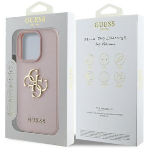 Dėklas Guess Grained Big 4G Logo Small Classic Logo Apple iPhone 16 Pro rožinės spalvos - Image 8