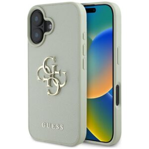 Dėklas Guess Grained Big 4G Logo Small Classic Logo Apple iPhone 16 green