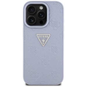 Dėklas Guess Hot Stamp 4G Pattern Triangle Metal Logo Apple iPhone 16 Pro Max violetinės spalvos - Image 3