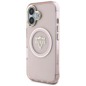 Dėklas Guess IML Metal Mountain Logo MagSafe Apple iPhone 16 rožinės spalvos - Image 2