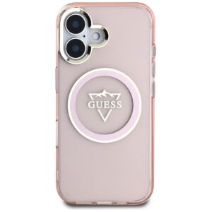 Dėklas Guess IML Metal Mountain Logo MagSafe Apple iPhone 16 rožinės spalvos - Image 3