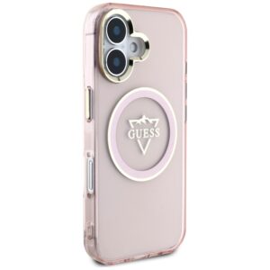 Dėklas Guess IML Metal Mountain Logo MagSafe Apple iPhone 16 rožinės spalvos - Image 4