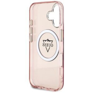 Dėklas Guess IML Metal Mountain Logo MagSafe Apple iPhone 16 rožinės spalvos - Image 7