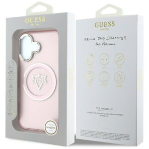Dėklas Guess IML Metal Mountain Logo MagSafe Apple iPhone 16 rožinės spalvos - Image 8