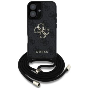 Dėklas Guess 4G Big Logo Cord Stap Crossbody Apple iPhone 16 Plus juodos spalvos - Image 2