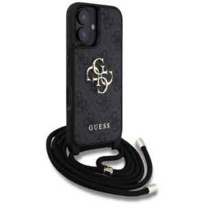 Dėklas Guess 4G Big Logo Cord Stap Crossbody Apple iPhone 16 Plus juodos spalvos - Image 3