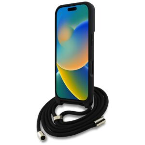 Dėklas Guess 4G Big Logo Cord Stap Crossbody Apple iPhone 16 Plus juodos spalvos - Image 4
