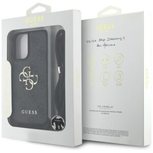Dėklas Guess 4G Big Logo Cord Stap Crossbody Apple iPhone 16 Plus juodos spalvos - Image 7