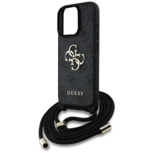 Dėklas Guess 4G Big Logo Cord Stap Crossbody Apple iPhone 16 Pro juodos spalvos - Image 5