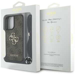 Dėklas Guess 4G Big Logo Cord Stap Crossbody Apple iPhone 16 Plus rudos spalvos - Image 7