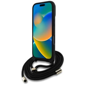 Dėklas Guess 4G Big Logo Cord Stap Crossbody Apple iPhone 16 Pro Max rudos spalvos - Image 4