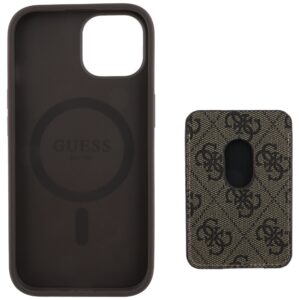 Dėklas Guess 4G Stripes with wallet Magsafe Apple iPhone 15 rudos spalvos - Image 5