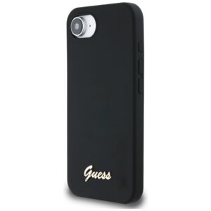 Dėklas Guess Silicone Script Metal Logo MagSafe Apple iPhone 16e / 17e juodos spalvos - Image 2