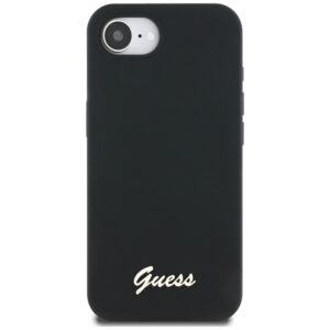 Dėklas Guess Silicone Script Metal Logo MagSafe Apple iPhone 16e / 17e juodos spalvos - Image 3