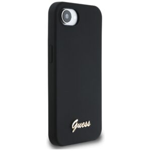 Dėklas Guess Silicone Script Metal Logo MagSafe Apple iPhone 16e / 17e juodos spalvos - Image 4