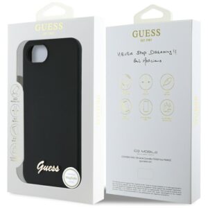 Dėklas Guess Silicone Script Metal Logo MagSafe Apple iPhone 16e / 17e juodos spalvos - Image 8