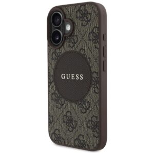 Dėklas Guess 4G Circle Classic Logo MagSafe Apple iPhone 16 rudos spalvos - Image 2