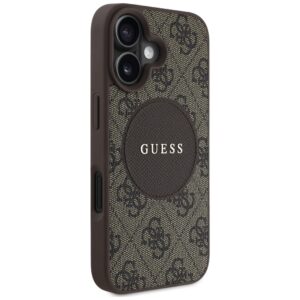 Dėklas Guess 4G Circle Classic Logo MagSafe Apple iPhone 16 rudos spalvos - Image 4