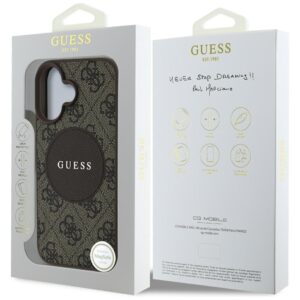 Dėklas Guess 4G Circle Classic Logo MagSafe Apple iPhone 16 rudos spalvos - Image 8